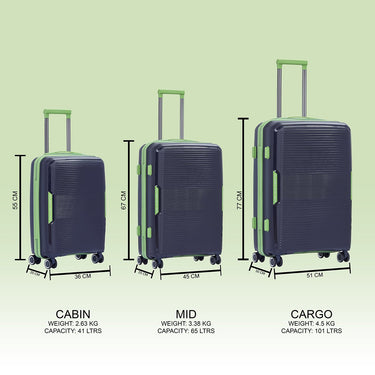 United Colors of Benetton Opal Hard Luggage Dark Blue Cabin