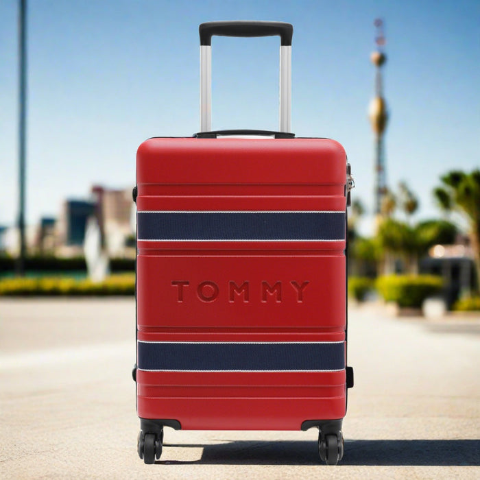 Tommy hilfiger luggage red deals