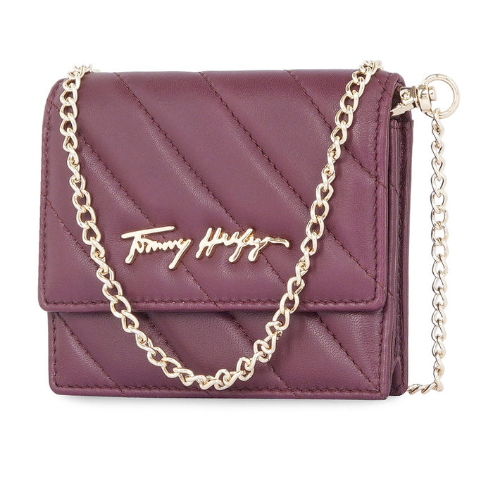 Tommy Hilfiger Angelina Women's Small Flap Wallet With Sling Wine