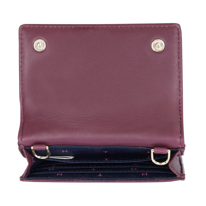 Tommy Hilfiger Angelina Women's Small Flap Wallet With Sling Wine
