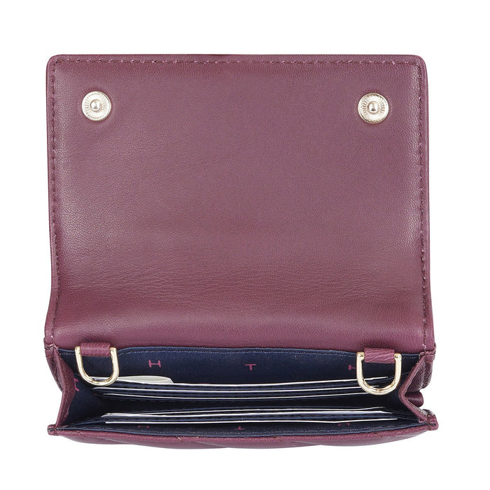 Tommy Hilfiger Angelina Women's Small Flap Wallet With Sling Wine