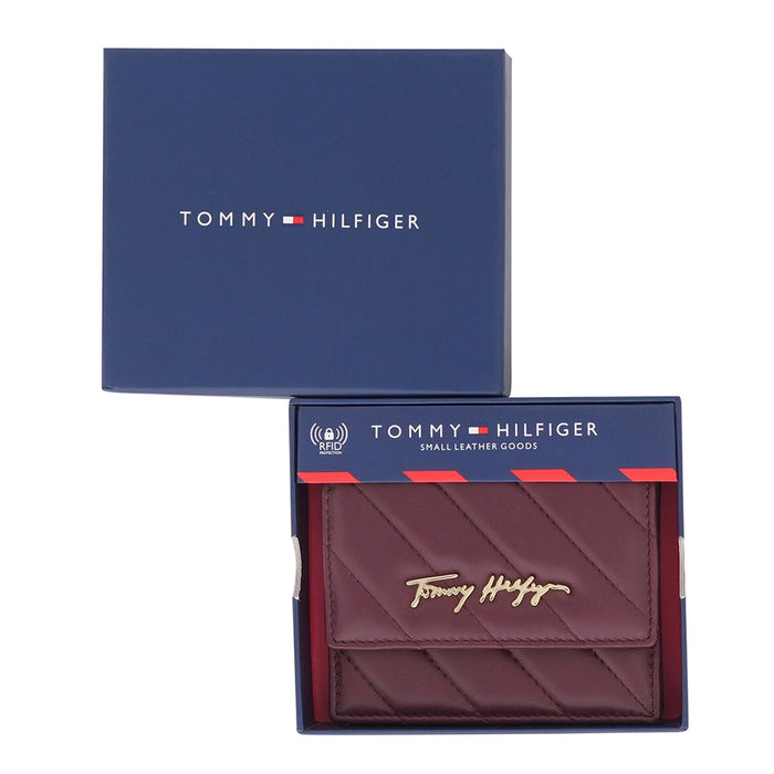 Tommy Hilfiger Angelina Women's Small Flap Wallet With Sling Wine