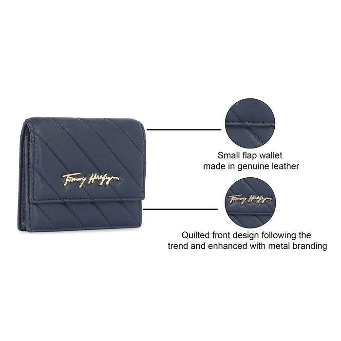 Tommy Hilfiger Angelina Women's Small Flap Wallet With Sling Navy