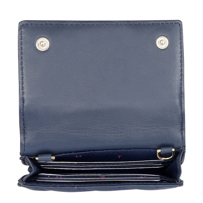 Tommy Hilfiger Angelina Women's Small Flap Wallet With Sling Navy