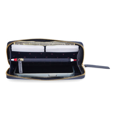 Tommy Hilfiger Bretha Women's Zip Around Wallet Powder Blue+navy