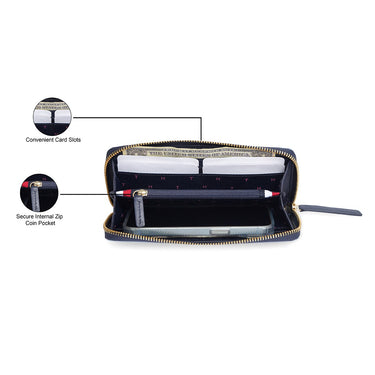 Tommy Hilfiger Bretha Women's Zip Around Wallet Powder Blue+navy