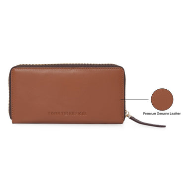 Tommy Hilfiger Bretha Women's Zip Around Wallet Tan+brown