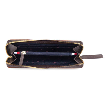 Tommy Hilfiger Bretha Women's Zip Around Wallet Tan+brown