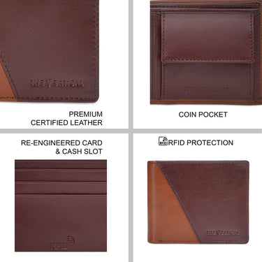 The Vertical Denwer Men's Global Coin Wallet Tan+brown