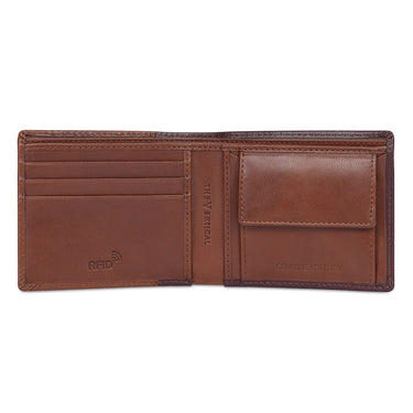The Vertical Howland Men's Global Coin Wallet Brown+tan