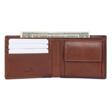 The Vertical Howland Men's Global Coin Wallet Brown+tan