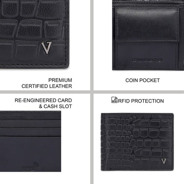 The Vertical Albama Men's Global Coin Wallet Black