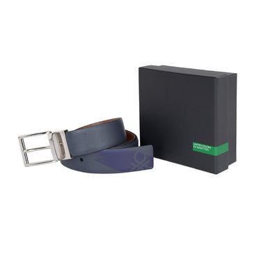 United Colors Of Benetton Lazio Men Reversible Belt Tan Navy