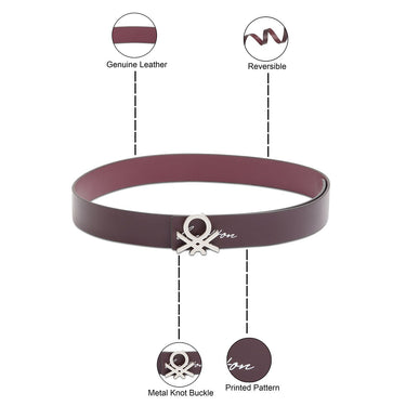 United Colors of Benetton Malaga Men's Reversible Belt Wine