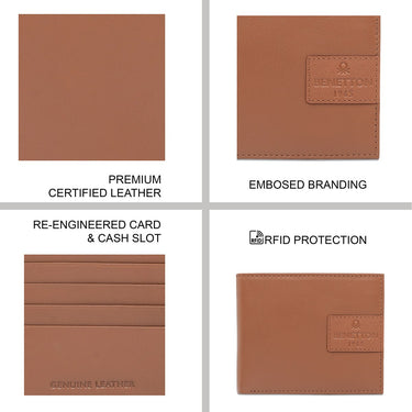 United Colors Of Benetton Jodeco Men's Global Coin Wallet Tan