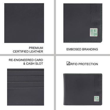 United Colors Of Benetton Rembla Men's Multicard Coin Wallet Black