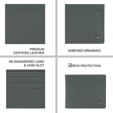 United Colors Of Benetton Wetherell Men's Global Coin Wallet Olive