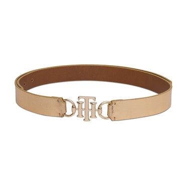 Tommy Hilfiger Yuki Womens Non Reversible Belt Metallic Gold