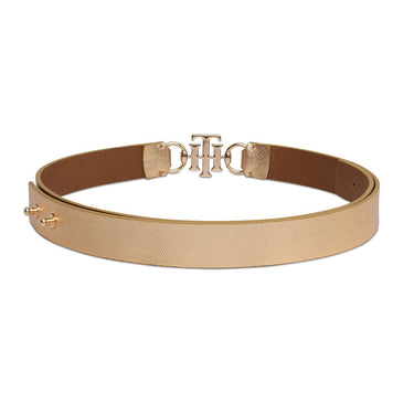 Tommy Hilfiger Yuki Womens Non Reversible Belt Metallic Gold