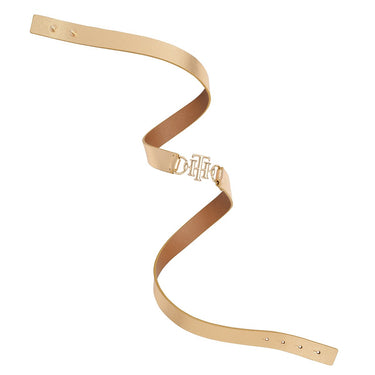 Tommy Hilfiger Yuki Womens Non Reversible Belt Metallic Gold