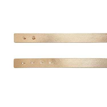 Tommy Hilfiger Yuki Womens Non Reversible Belt Metallic Gold