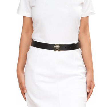 Tommy Hilfiger Cynus Womens Reversible Belt Black Wine