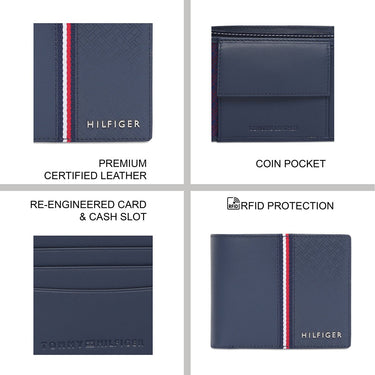Tommy Hilfiger Zadar Mens Global Coin Wallet Navy