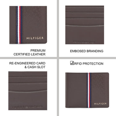Tommy Hilfiger Zadar Mens Passcase Wallet Brown