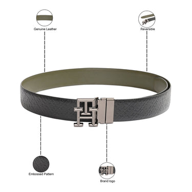 Tommy Hilfiger Boonville Mens Reversible Belt Black Olive