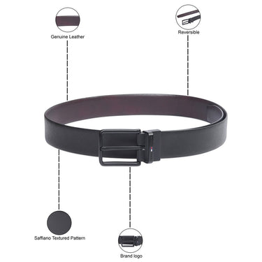 Tommy Hilfiger Stowe Men's Reversible Belt Black Wine