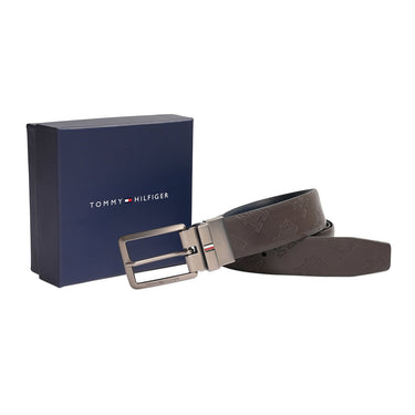 Tommy Hilfiger Jekyll Mens Reversible Belt Brown Navy