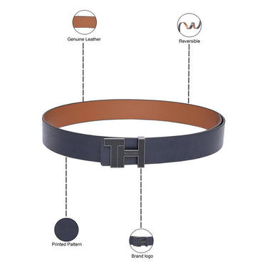 Tommy Hilfiger Menorca Mens Reversible Belt Navy Tan