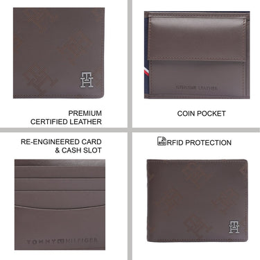 Tommy Hilfiger Rhodes Men'S Multicard Coin Wallet Brown