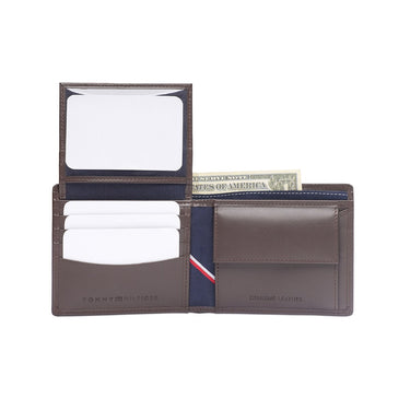 Tommy Hilfiger Rhodes Men'S Multicard Coin Wallet Brown