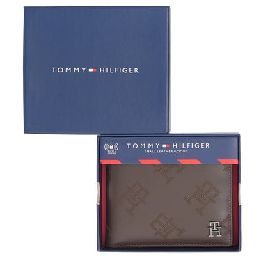Tommy Hilfiger Rhodes Men'S Multicard Coin Wallet Brown