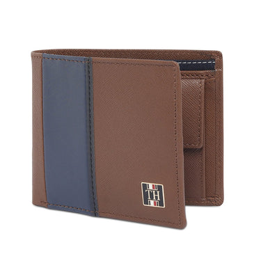 Tommy Hilfiger Venachar Mens Global Coin Wallet Tan Navy