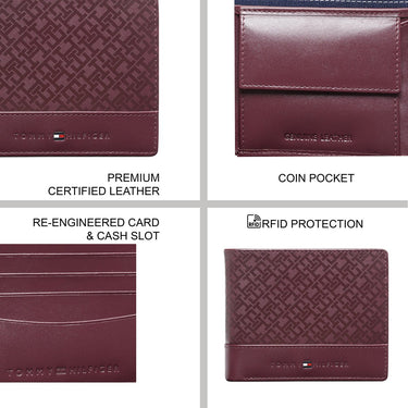 Tommy Hilfiger Serres Men's Global Coin Wallet Wine