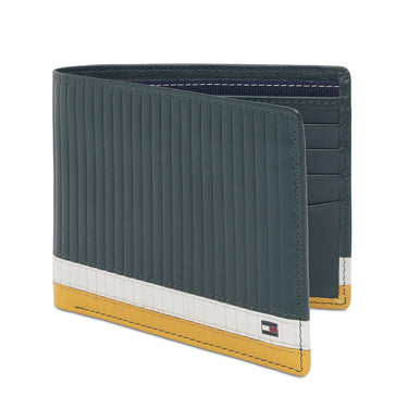 Tommy Hilfiger Samos Men'S Slimfold Wallet Green+White
