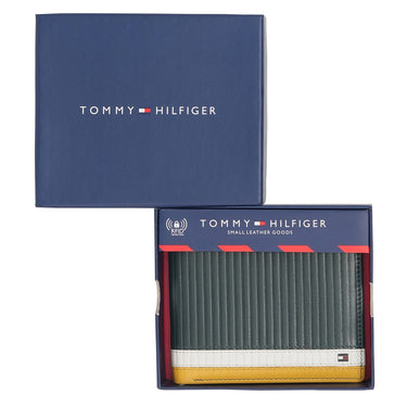 Tommy Hilfiger Samos Men'S Slimfold Wallet Green+White