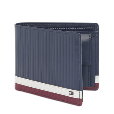 Tommy Hilfiger Samos Men'S Multicard Coin Wallet Navy+White