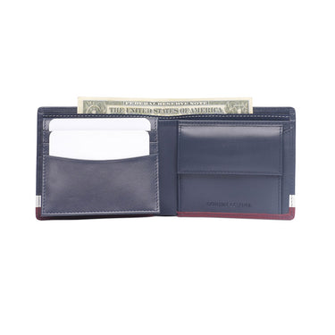 Tommy Hilfiger Samos Men'S Multicard Coin Wallet Navy+White