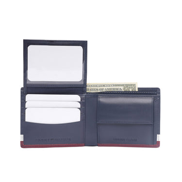 Tommy Hilfiger Samos Men'S Multicard Coin Wallet Navy+White