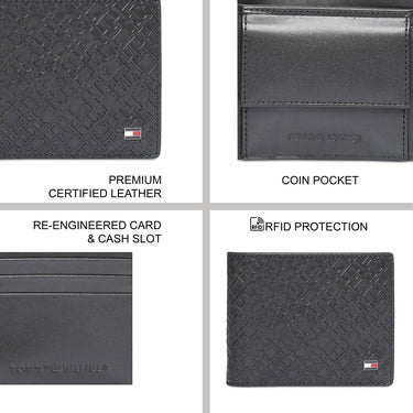 Tommy Hilfiger Greywalls Men's Global Coin Wallet Black