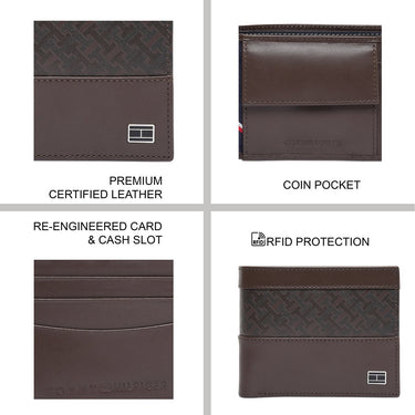 Tommy Hilfiger Machrie Mens Multicard Coin Wallet Brown