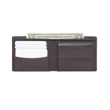 Tommy Hilfiger Glasgow Men'S Global Coin Wallet Brown