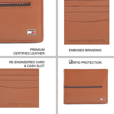 Tommy Hilfiger Glasgow Men'S Passcase Wallet Tan