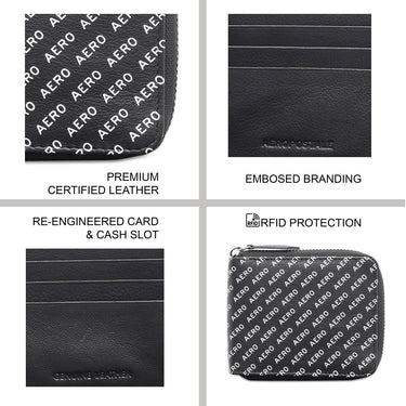 Aeropostale Largo Men's Zip Around Wallet Black