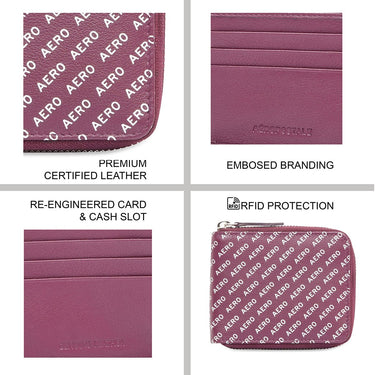 Aeropostale Largo Men's Zip Around Wallet Wine