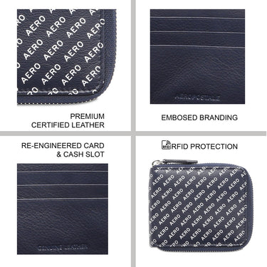 Aeropostale Largo Men's Zip Around Wallet Navy