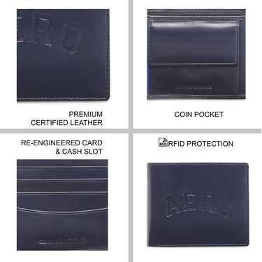 Aeropostale Sanjose Men's Global Coin Wallet Navy